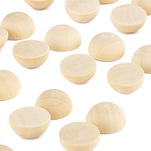 Sukh 400pcs Small Half Wooden Beads for Crafts - Wooden Balls for Crafts Unfinished - 12mm&15mm DIY Wooden Crafts Supplies Kids Christmas Ornaments Sukh