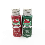 Apple Barrel Acrylic Paint Classic Christmas Set - Red Apple and Holly Branch Green (2 Ounces Each) Apple Barrel