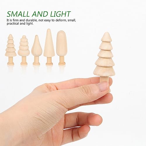 Kisangel 80pcs Unfinished Wood Crafts Wood Tree Figures and Mushroom DIY Craft for Arts and Crafts Projects Kisangel