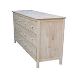 International Concepts Dresser with 6 Drawers, Unfinished IC International Concepts
