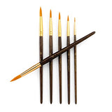 Royal & Langnickel Gold Royal Zip N' Close Taklon Round 6-Piece Brush Set, 10.5 x 2.9 x 0.5 Royal & Langnickel