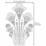 Aleks Melnyk No.459 Metal Stencil, Swirls, Egyptian Lotus Flowers Ancient, Ornament, Patterns, Small Stencil, 1 PC, Template for Wood Burning, Aleks Melnyk