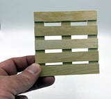 Creative Hobbies 6-Pack Mini Wood Pallet Coasters for Beverages, Hot and Cold Drinks, Mini Building Blocks Stacking, DIY Crafts, 4" x 4" x 11/16" Creative Hobbies