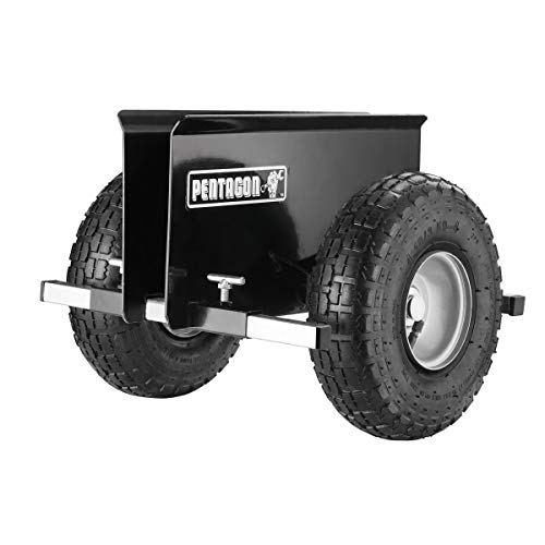 Drywall Cart - Lumber, Wood Paneling, and Plywood Carrier Holds up to 600lbs - Door Dolly with 10-inch Inflatable Wheels by Pentagon Tools (Black)