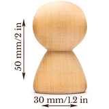 Wooden Peg Dolls Unfinished 2'' Set of 18 pcs - Wooden Peg People Unfinished - Wooden Dolls Peg - Wooden Figurines for Crafts - Unfinished Wooden AEVVV