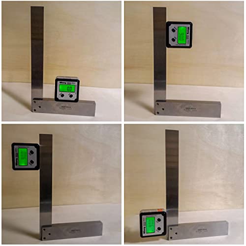 Machinist Square Precision Engineer Wide Seat Square 90 Right Angle Ground Hardened Steel Angle Ruler 3.2 x 2 Inch Boomgood