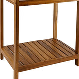 VaeFae Teak Bathroom Shelf, 4-Tier Storage Shelf, Wooden Stand Shelf Organizer for Bathroom, Kitchen, Living Room, Laundry, Garage VaeFae