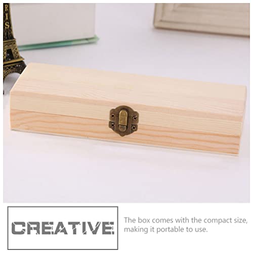 Zerodeko Jewelry Gift Boxes 2 Pcs Unfinished Wood Box with Clasp Wood Pencil Box Unpainted Artist Tool and Brush Storage Box Jewelry Trinket Box for Zerodeko