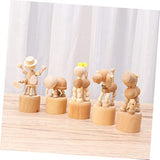 5 Pcs Wooden Animal Arts and Crafts for Unfinished Wood Crafts to Paint Wooden Craft Peg Dolls DIY Wooden Aniaml DIY Unfinished Dolls Model COHEALI