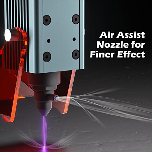 Genmitsu 10W Compressed Spot Laser Module with Air Assist Nozzle, 0.08mm*0.05mm Laser Spot, for Genmitsu 3020-PRO MAX V2, 3030-PROVer MAX, 4040-PRO, Genmitsu