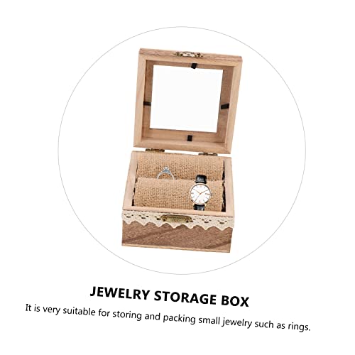 Holibanna Box engagement ring box travel container watch storage case Ring Bearer Cushion Wedding Ring Case unfinished wood necklace ring holder Ring Holibanna