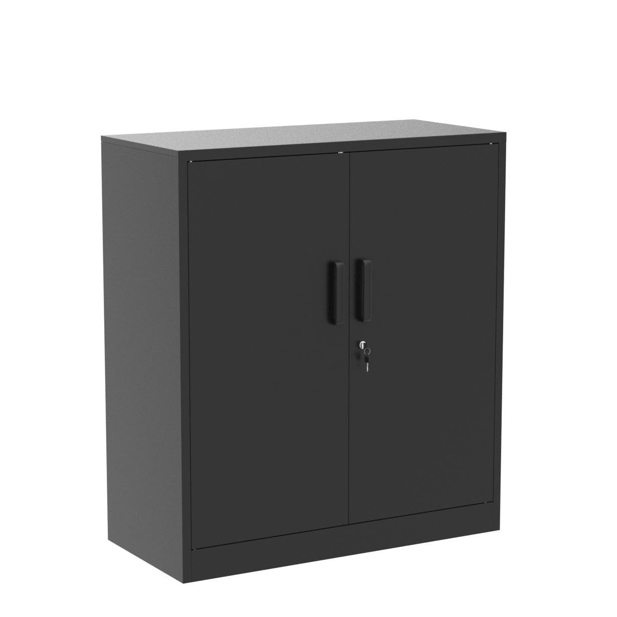 Letaya Metal Storage Cabinets with Lock, Small Locker Steel Cabinets, Adjustable Shelves 2 Doors for Home,Office, Warehouse,Garage(Black-36) - WoodArtSupply