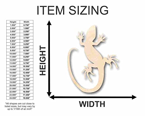 Unfinished Wood Lizard Shape - Animal - Craft - up to 24" DIY 5" / 1/8" 24 Hour Crafts