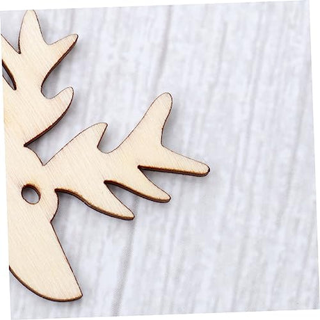 ABOOFAN 10pcs Unfinished Wooden Slices Wood Cutouts Unfinished Wooden Christmas Cutouts Christmas Ornaments Xmas Christmas Deer Pendants Ornament ABOOFAN