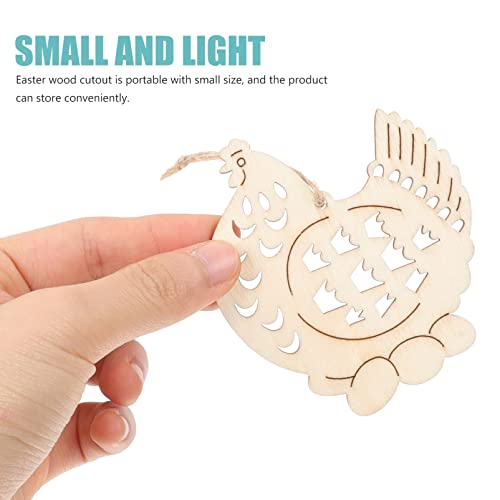 Abaodam 20pcs Rabbit DIY Wooden Easter Egg Cutouts Wood Easter Decor Easter Crafts for Kids Easter Crafts for Adults Chicken Ornament Chick Tree Abaodam