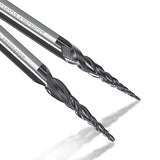 4Pcs Tapered Ball Nose End Mill, 1/8” Shank R0.25/R0.5/R0.75/R1.0 Tip Carbide Wood Engraving Bit CNC Router Bit Milling Cutter 2D and 3D Engrave AnoleX