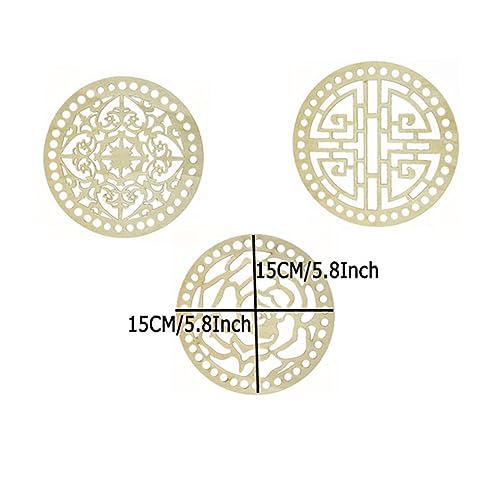 MIAO YUAN 6 PCS DIY Wooden Basket Bottom Round Shaper Knitting Crochet Wooden Bag Bottom Handbag Purse Base Shaper for Basket Weaving Supplies and MIAO YUAN