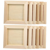 KALLORY 12 Pcs Clay Picture Frame 3d Wood Diy Photo Wallet Size Picture Frames Natural Clay Unfinished Picture Frames Bulk Picture Frames Farmhouse KALLORY