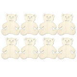 Ciieeo 40pcs Wooden Bear Shaped Cutouts Hanging Wood Bear Shape Clips Hanging Bear Ornaments with Hole Ropes for DIY Project Valentines Day Ciieeo