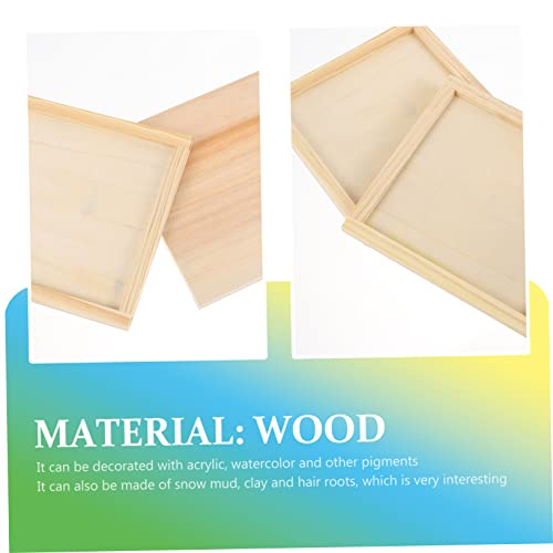 Operitacx 10pcs Blank Wooden Picture Frame Wood Plaque Pouring Panels Wooden Squares for Crafting Unfinished Square Wood Panel Kids Wooden Toys Clay Operitacx