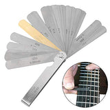 Jiayouy 13 Pieces Luthier Tools Including 32 Blades Feeler Gauge 9pcs Understring Radius Gauge Guitar Neck Notched Straight Edge String Action Gauge Jiayouy