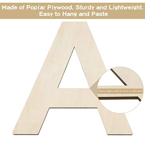 Fuyit Wood Letters A, 12 Inch Tall 1/4 Inch Thick Blank Unfinished Wooden Letter for DIY Crafts, Painting, Wall Arts, Home & Party Decor