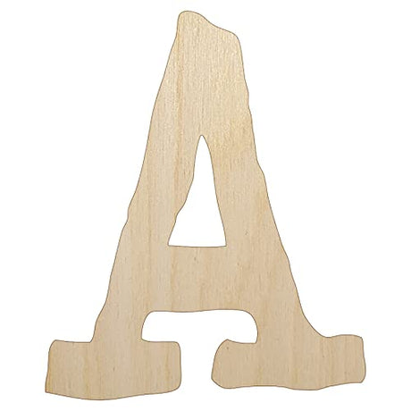 Letter A Uppercase Cute Typewriter Font Unfinished Wood Shape Piece Cutout for DIY Craft Projects - 1/4 Inch Thick - 6.25 Inch Size Sniggle Sloth