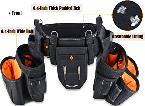 39Pockets Tool belts for men with suspenders, 4" Padded toolbelt, Tool belt with suspenders, Tool belt, Tool belt suspenders, Carpenter tool pouch, WELKINLAND