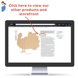 Classic Wood Turkey Cutouts 12 inch, Pack of 3 Unfinished Wooden Cutouts for Crafting, and DIY Thanksgiving Party Decorations, by Woodpeckers Woodpeckers