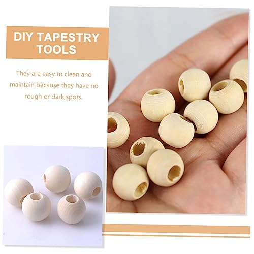 VILLCASE 1 Set Beaded Wood Ring Set Macrame Kits Macrame Making Tool Unfinished Smooth Wooden Ring Natural Wood Rings Small Wood Rings for Macrame VILLCASE