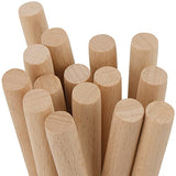HOZEON 100 PCS 3/8 x 6 Inch Dowel Rods Wood Sticks, Natural Wooden Dowel Rods Dowel Sticks, Unfinished Wood Sticks for Crafts and DIY Project HOZEON