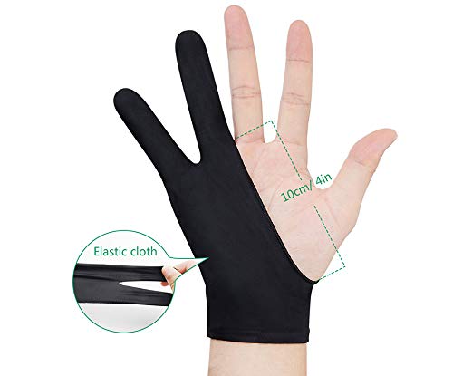 Parblo PR-01 Drawing Glove 2Pack,Digital Drawing Glove Artist Glove Two Finger Glove Art Glove Drawing Tablet Glove for Right Hand and Left Hand Parblo