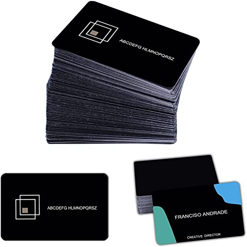 MS WGO 100pcs Laser Engraved Metal Business Cards Blanks 3.4x2.1in Thicknes (0.45mm) MS WGO