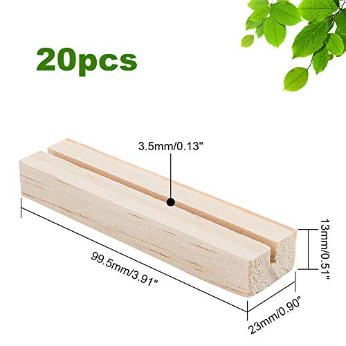 OLYCRAFT 20pcs Wood Place Card Holders 3.5mm Slot Wood Sign Holders Table Number Stand Table Number Holders for Wedding Party Events Decoration - WoodArtSupply