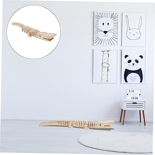 Vaguelly 5pcs DIY Wood Toy Painting Realistic Crocodile Plaything Small Crocodile Model Wood Crocodile Model Toy for Kids Students Handcraft Vaguelly