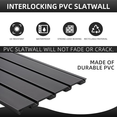 Slatwall Panel Garage Wall Organizer Heavy Duty Wall Mounted, PVC Slat Wall Panels Garage Wall and Home Organizer Storage System, Garage Slatwall for FRAYSCENT