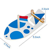 Gejoy 8 Pieces DIY Wooden Sailboat Rubber Band Paddle Boat Paint and Decorate Wooden Sailboat for Birthday Carnival Party DIY Craft Gejoy