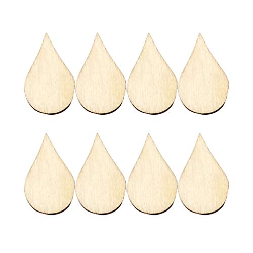 Artibetter 200PCS Drop Wooden Slices Unfinished Wood Pieces DIY Wood Embellishments Ornaments-15x10mm ARTIBETTER