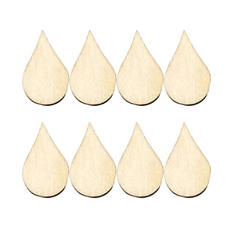 Artibetter 200PCS Drop Wooden Slices Unfinished Wood Pieces DIY Wood Embellishments Ornaments-15x10mm ARTIBETTER