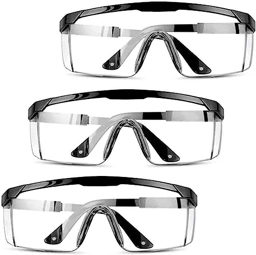 mozeeda Safety Glasses Men Women Clear Safety Glasses Goggles Over Eyeglasses, Z87 UV 400 Anti-fog Adjustable Temples Protection Goggles for - WoodArtSupply