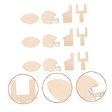 TEHAUX 40pcs Signboard Wood Piece Soccer Ornaments Football Wood Slice Unfinished Wood Helmet Blank Ornaments Sports Accessories Rugby Signage Making TEHAUX