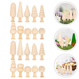 Alipis 20pcs Unfinished Wood Christmas Tree Blank Wooden Peg Dolls DIY Natural Wooden Xmas Tree Mini Wooden Trees for Painting Craft Art Projects Alipis