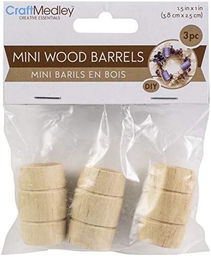 Multicraft Imports Mini Wood Barrel 35x25mm 3/Pkg- Multicraft Imports