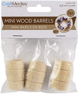 Multicraft Imports Mini Wood Barrel 35x25mm 3/Pkg- Multicraft Imports