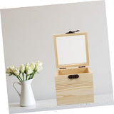 NOLITOY 4 Pcs Wooden Box with Glass Lid Glass Jewelry Keepsake Jewelry Container Candy Unfinished Wooden Chest Necklace Case Wooden Decor Wooden NOLITOY