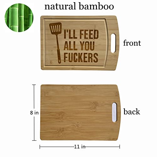 Funny, Cutting Boards, Charcuterie Board, Chopping Board, Personalized Cutting Boards, Laser Engraved, Bamboo Board, New Pattern (A-11" x 8") - WoodArtSupply