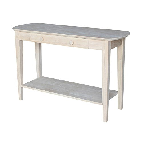 International Concepts Phillips Oval Sofa Table, Unfinished - WoodArtSupply