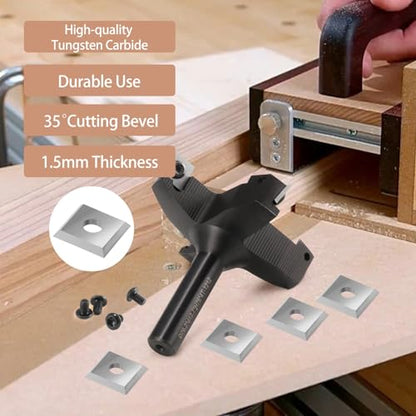 HOZLY CNC Spoilboard Surfacing Router Bit, 1/2" Shank 3" Cutting Diameter, Insert Carbide Slab Flattening Router Bit Planing Bit for Woodworking - WoodArtSupply