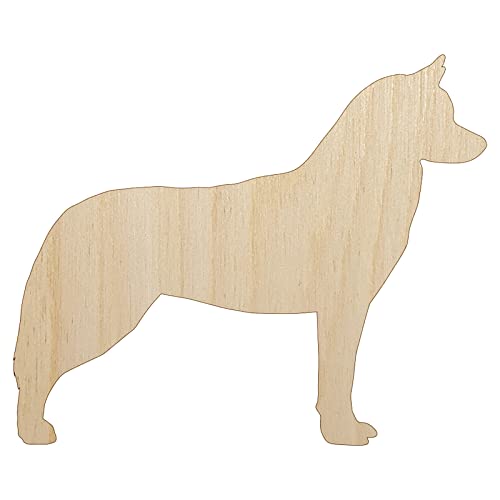 Siberian Husky Dog Solid Unfinished Wood Shape Piece Cutout for DIY Craft Projects - 1/4 Inch Thick - 6.25 Inch Size - WoodArtSupply