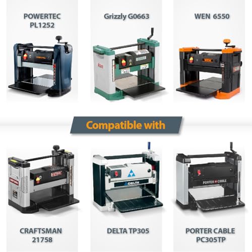 POWERTEC 12-1/2 Inch Planer Blades for Delta TP305, WEN 6550, Craftsman 21758, CMEW320, Grizzly G0663, Porter Cable PC305TP, POWERTEC PL1252 Planer POWERTEC